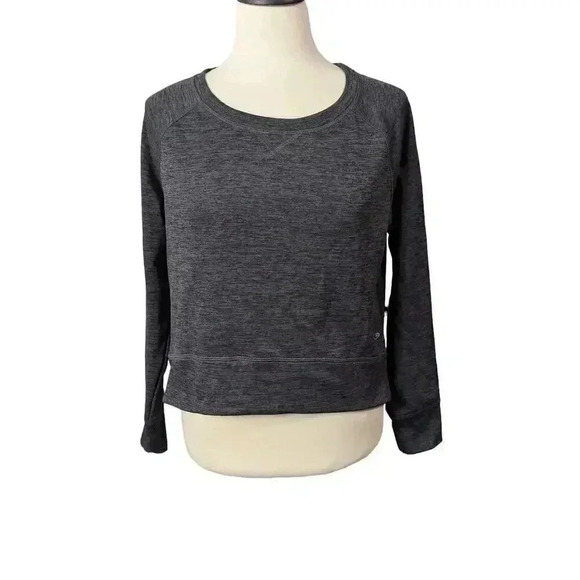 Champion Heather Gray Duo Dry Long Sleeve Cropped Sweatshirt Size Small - Picture 1 of 8